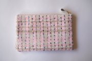 Tweed pouch gold pink