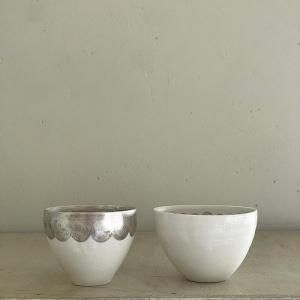 【匿名配送】松本美弥子さん器★銀彩★2個セット ○ 松本 美弥子 - Dragee うつわと生活雑貨のお店 /オンライン