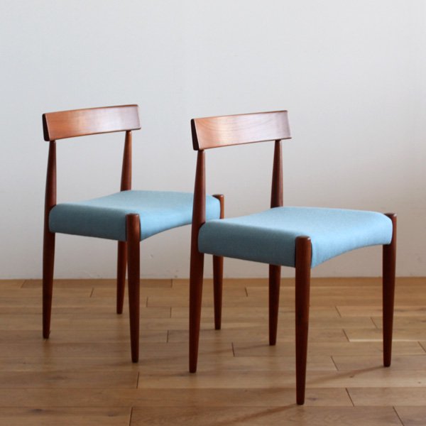 Vintage｜ヴィンテージ｜ Dining chair ｜Arne Hovmand Olsen|アルネ・ホブマン・オルセン|2脚set｜ミッドセンチュリーモダン  | チェア | デンマーク製 | カーフ｜ブラックボード｜目黒通り｜北欧アンティーク｜ヴィンテージ家具｜インテリア｜