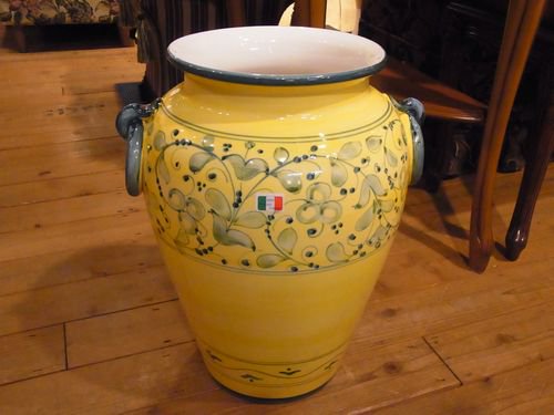 イタリア製,イタリー,傘立て,傘たて,イエロー,黄色,陶器製, - 輸入家具 