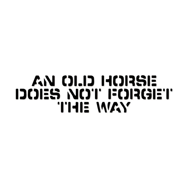 コトワザ ステンシル 転写ステッカー 老いたる馬は道を忘れず 貼るステンシル