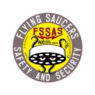 FLYING SAUCERS SAFETY AND SECURITY ステッカー/ A10/ CARTOON MASTER
