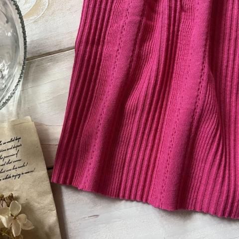 【美品】MACHATT コットンリブニット（レッド） ZUCCa / S カシミヤコットンニット / ニット(M red(21)): SALE