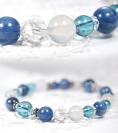 フィー♡カイヤナイト デザインブレスレット フィー♡カイヤナイト デザインブレスレット カイヤナイト 8mm玉