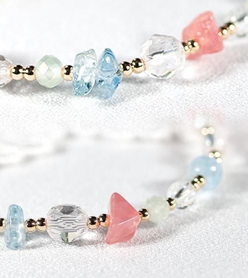 内面から愛を育む光【ストロベリークォーツ＆アクアマリン】デザイン