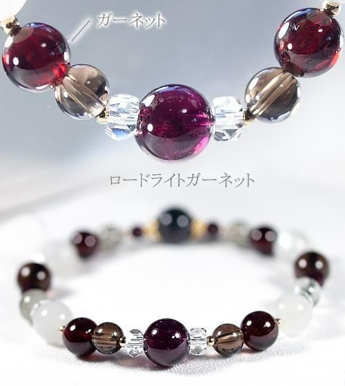 ブルールチルクォーツ×ガーネットの天然石ミックスデザイン