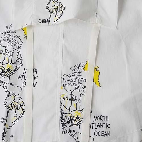 map pattern tunic shirt white map print LL(145-155) folk made 