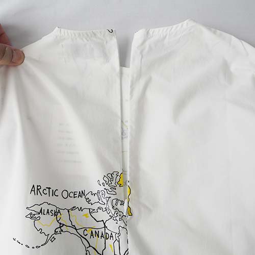 map pattern tunic shirt white map print LL(145-155) folk made