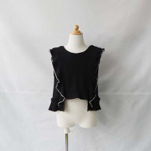 <img class='new_mark_img1' src='https://img.shop-pro.jp/img/new/icons16.gif' style='border:none;display:inline;margin:0px;padding:0px;width:auto;' />rib knit frill vest  black  6-12YUNIONINI˥ˡ