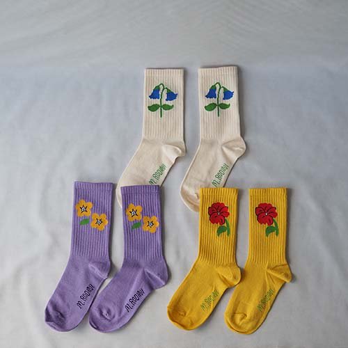 snow flower socks 3-pack 24-35(15-22cm) mini rodini ミニロディーニ