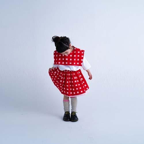 ORIG.CHECK AIRY SKIRT RED×PINK CHECK S-L（1-8歳） FRANKY