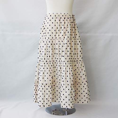 BONBON CUT JQ TIERED SKIRT BEIGE×BLACK LL（9-12歳） FRANKY GROW