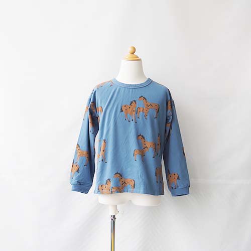 <img class='new_mark_img1' src='https://img.shop-pro.jp/img/new/icons16.gif' style='border:none;display:inline;margin:0px;padding:0px;width:auto;' />Longsleeve Tshirt HORSE　BLUE  1Y-11Y  lotie kids