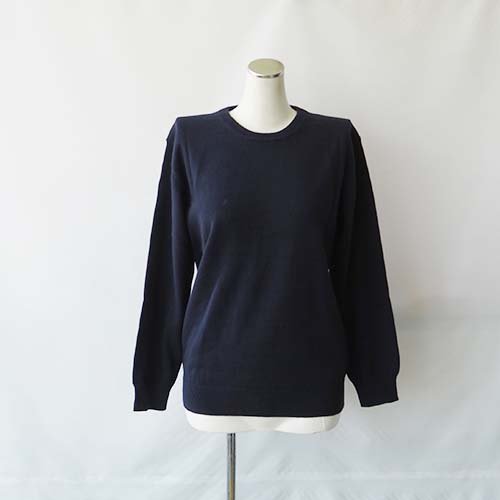 <img class='new_mark_img1' src='https://img.shop-pro.jp/img/new/icons16.gif' style='border:none;display:inline;margin:0px;padding:0px;width:auto;' />12G COTTON KNIT C/N PO  NAVY　2（155-165）　Arch&LINE(アーチ＆ライン）