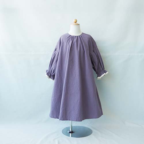 box one-piece purple S-L(80-120) kiky - こどもふくと雑貨の