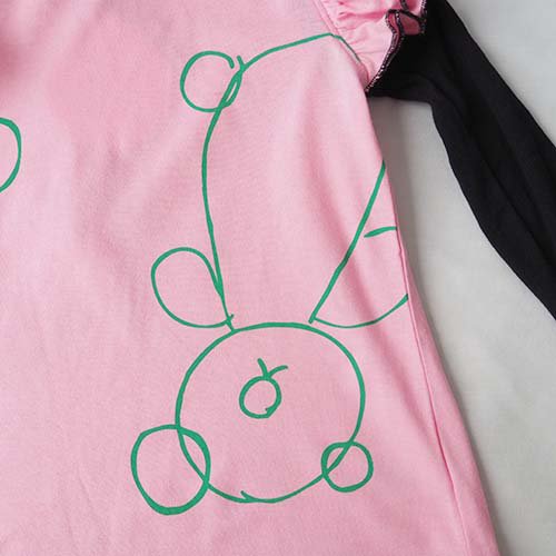 BEAR DOUBLE FRILL LAYERED TEE PINK S-L（1-8歳） FRANKY GROW -  こどもふくと雑貨のセレクトショップ「ことり・ことり雑貨」