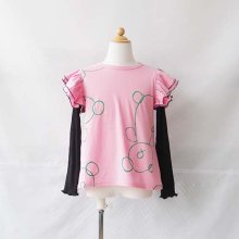 <img class='new_mark_img1' src='https://img.shop-pro.jp/img/new/icons16.gif' style='border:none;display:inline;margin:0px;padding:0px;width:auto;' />BEAR DOUBLE FRILL LAYERED TEE  PINKS-L1-8Сˡ FRANKY GROW