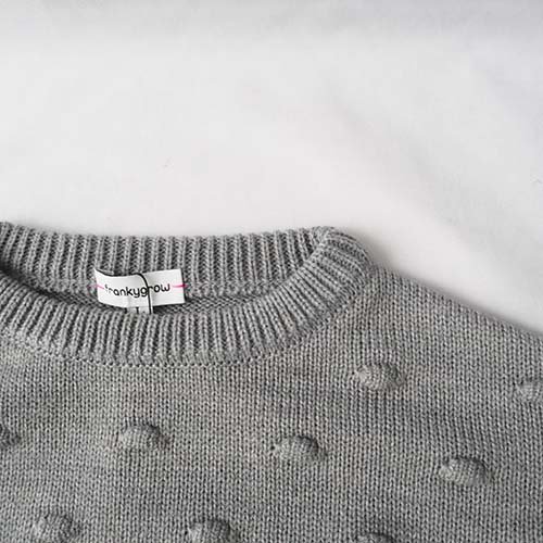 CROPPED POPCORN KNIT PULOVER GRAY M-L（3-8歳） FRANKY GROW 