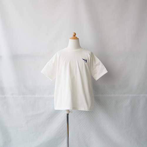 LULUコラボネコ刺繍Tシャツ オフホワイト 90-150 SOLBOIS×KOUNO LULU ...