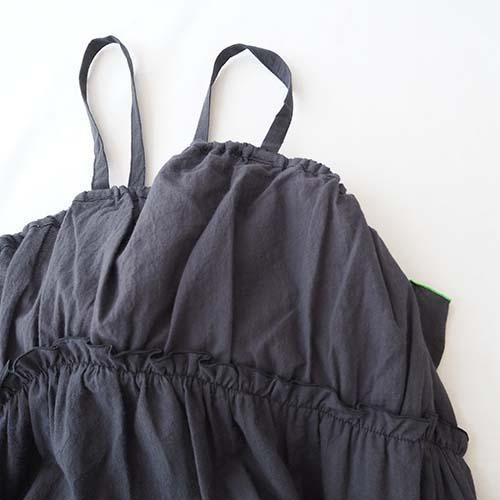 GATHER FRILL CAMISOLE DRESS DYED BLACK M-L(3-8歳）FRANKY