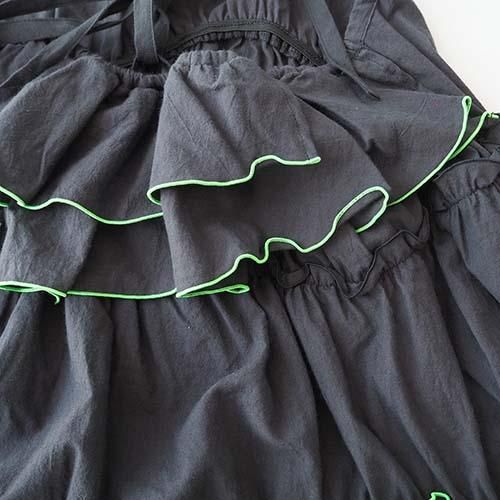 GATHER FRILL CAMISOLE DRESS DYED BLACK M-L(3-8歳）FRANKY