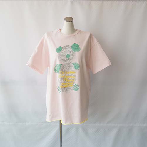 <img class='new_mark_img1' src='https://img.shop-pro.jp/img/new/icons16.gif' style='border:none;display:inline;margin:0px;padding:0px;width:auto;' />TAPE EMBROIDERY PRINT BEAR TEE     PINKF FRANKY GROW