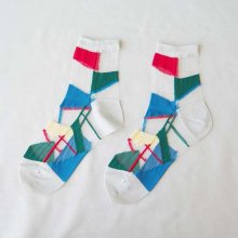 <img class='new_mark_img1' src='https://img.shop-pro.jp/img/new/icons7.gif' style='border:none;display:inline;margin:0px;padding:0px;width:auto;' />LINE PATCH SOCKS　WHITE　Tricote　 トリコテ