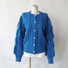 <img class='new_mark_img1' src='https://img.shop-pro.jp/img/new/icons16.gif' style='border:none;display:inline;margin:0px;padding:0px;width:auto;' />frilled cardigan  cobalt blue   Ffolk made եᥤ