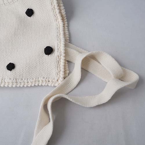 HAND KNITTED DOTS VEST IVORY KIDS F FRANKY GROW - こどもふくと雑貨