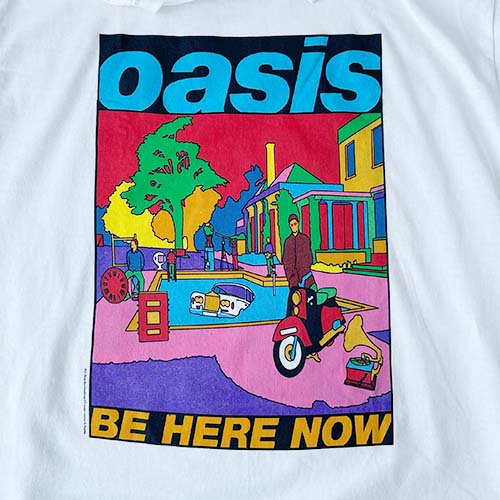 OASIS UNISEX T-SHIRT:BE HERE NOW ILLUSTRATION L/XL MUSIC TEE 