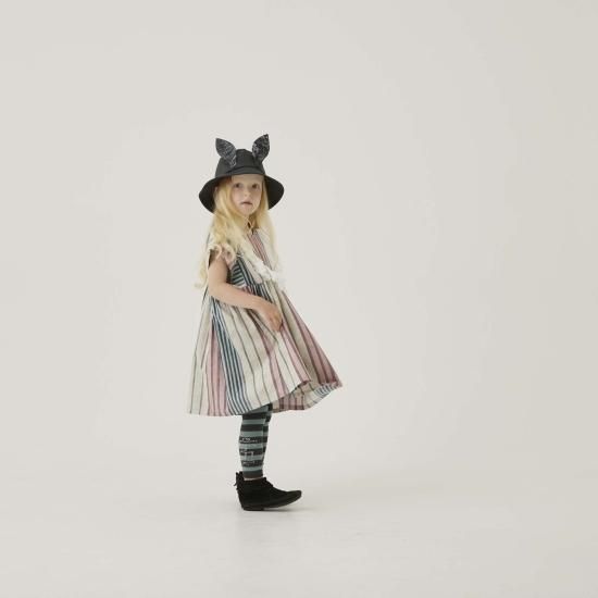 Multi stripe dress pinkbluegray 100-130 eLfinFolk エルフィン