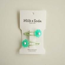 <img class='new_mark_img1' src='https://img.shop-pro.jp/img/new/icons7.gif' style='border:none;display:inline;margin:0px;padding:0px;width:auto;' />BLOSSOM FLOWER HAIR CLIP GREEN   Milk x Soda ߥ륯