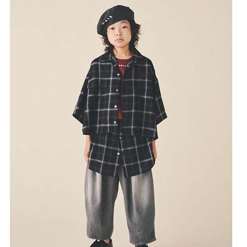 Denim Ballon Pants BLACK L-XL（135-150/150-） GRIS グリ -  こどもふくと雑貨のセレクトショップ「ことり・ことり雑貨」