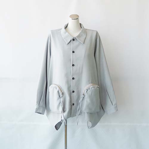 サークルポケットジップシャツ Gray 2（163） nunuforme ヌヌフォルム 