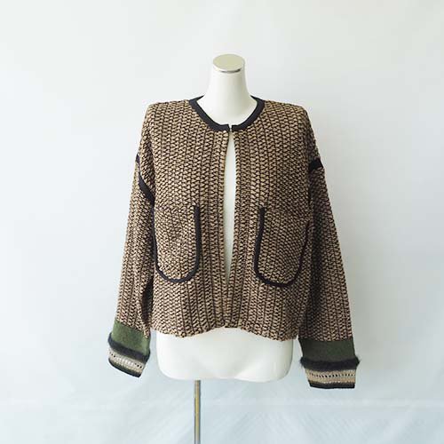 <img class='new_mark_img1' src='https://img.shop-pro.jp/img/new/icons7.gif' style='border:none;display:inline;margin:0px;padding:0px;width:auto;' />Slarit Yarn Knit Jacket camelM  eLfinFolk եե륯