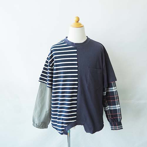 <img class='new_mark_img1' src='https://img.shop-pro.jp/img/new/icons16.gif' style='border:none;display:inline;margin:0px;padding:0px;width:auto;' />MIX UP SHIRTS  navy   95-145  THE PARK SHOP  ѡå