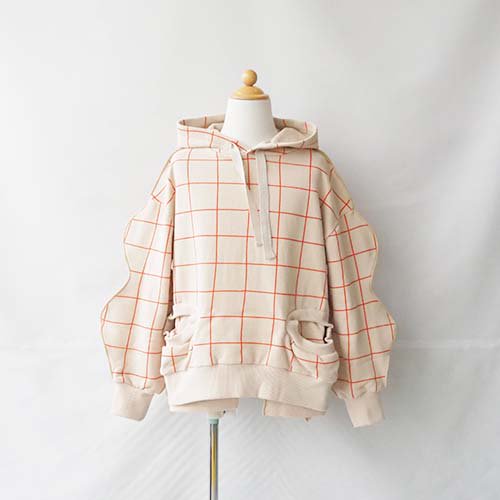 <img class='new_mark_img1' src='https://img.shop-pro.jp/img/new/icons7.gif' style='border:none;display:inline;margin:0px;padding:0px;width:auto;' />ORG PT PLAID 2HOLE HOODIE  BEIGEM-L3-8Сˡ FRANKY GROW