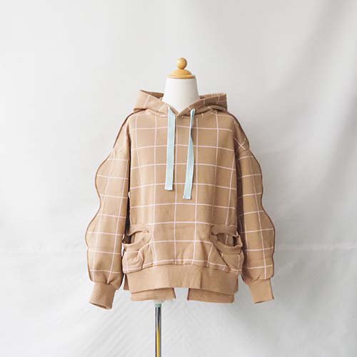 <img class='new_mark_img1' src='https://img.shop-pro.jp/img/new/icons7.gif' style='border:none;display:inline;margin:0px;padding:0px;width:auto;' />ORG PT PLAID 2HOLE HOODIE   BROWN M-L3-8Сˡ FRANKY GROW