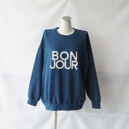 <img class='new_mark_img1' src='https://img.shop-pro.jp/img/new/icons7.gif' style='border:none;display:inline;margin:0px;padding:0px;width:auto;' />Bonjour WIDE CREW SWEAT  Blue   bibmilk  