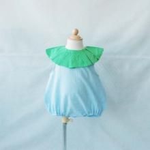 <img class='new_mark_img1' src='https://img.shop-pro.jp/img/new/icons16.gif' style='border:none;display:inline;margin:0px;padding:0px;width:auto;' />Pleats Collar rompers  GREEN-BLUE  80  FRANKY GROW ե󥭡