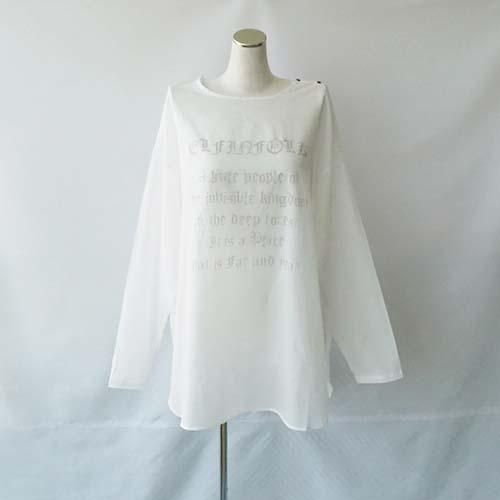 <img class='new_mark_img1' src='https://img.shop-pro.jp/img/new/icons7.gif' style='border:none;display:inline;margin:0px;padding:0px;width:auto;' />Gothic Letter Cotton Lawn L/S Shirts  whiteM  eLfinFolk եե륯