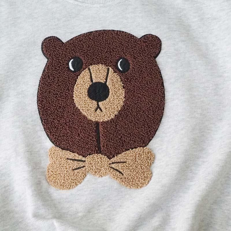 Bear chenille sweatshirt Grey Melange 104-122 mini rodini