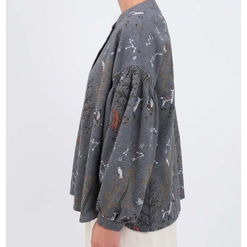 mable sud 新作新品☆starry forestソデシャーリングブラウス starry forest ソデシャーリングブラウス GREY marble SUD