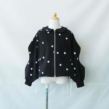 <img class='new_mark_img1' src='https://img.shop-pro.jp/img/new/icons7.gif' style='border:none;display:inline;margin:0px;padding:0px;width:auto;' />DOTS SWEAT ZIP JACKET   blackLL9-12Сˡ FRANKY GROW