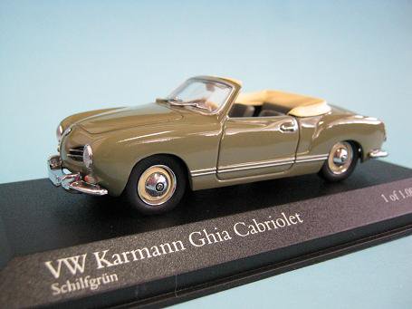 1/43 ミニチャンプス VWカルマンギア カブリオレ 1957-59 グリーン - ミニカーショップ　エボリューション