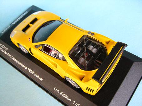 1/43 イクソ フェラーリＦ４０ コンペティツォーネ １９９０ イエロー モデルカー特注品 - ミニカーショップ エボリューション