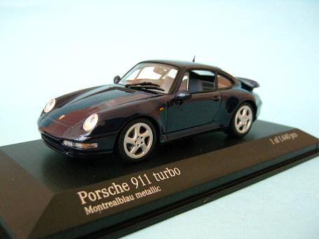 1/43 ミニチャンプス ポルシェ９１１ ターボ １９９５ ブルー