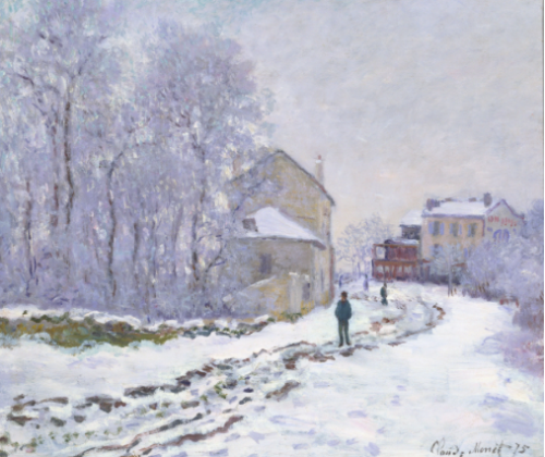 モネ 雪のアルジャントゥイユ 絵画 油画複製画 販売 アート名画館 モネ 雪のアルジャントゥイユ 絵画 油画複製画 販売 アート名画館