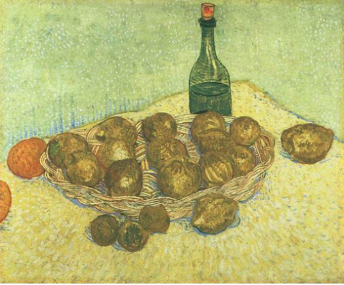 額装ゴッホ(VAN GOGH) 『マルメロ、レモン、梨、葡萄』の手書きの複製画 ゴッホ【レモンの籠と瓶】 - 手描き 絵画(油絵複製画)販売の