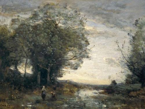 コロー、ラ・フェルテ=ミロンの風景、希少額装用画集、新品額装